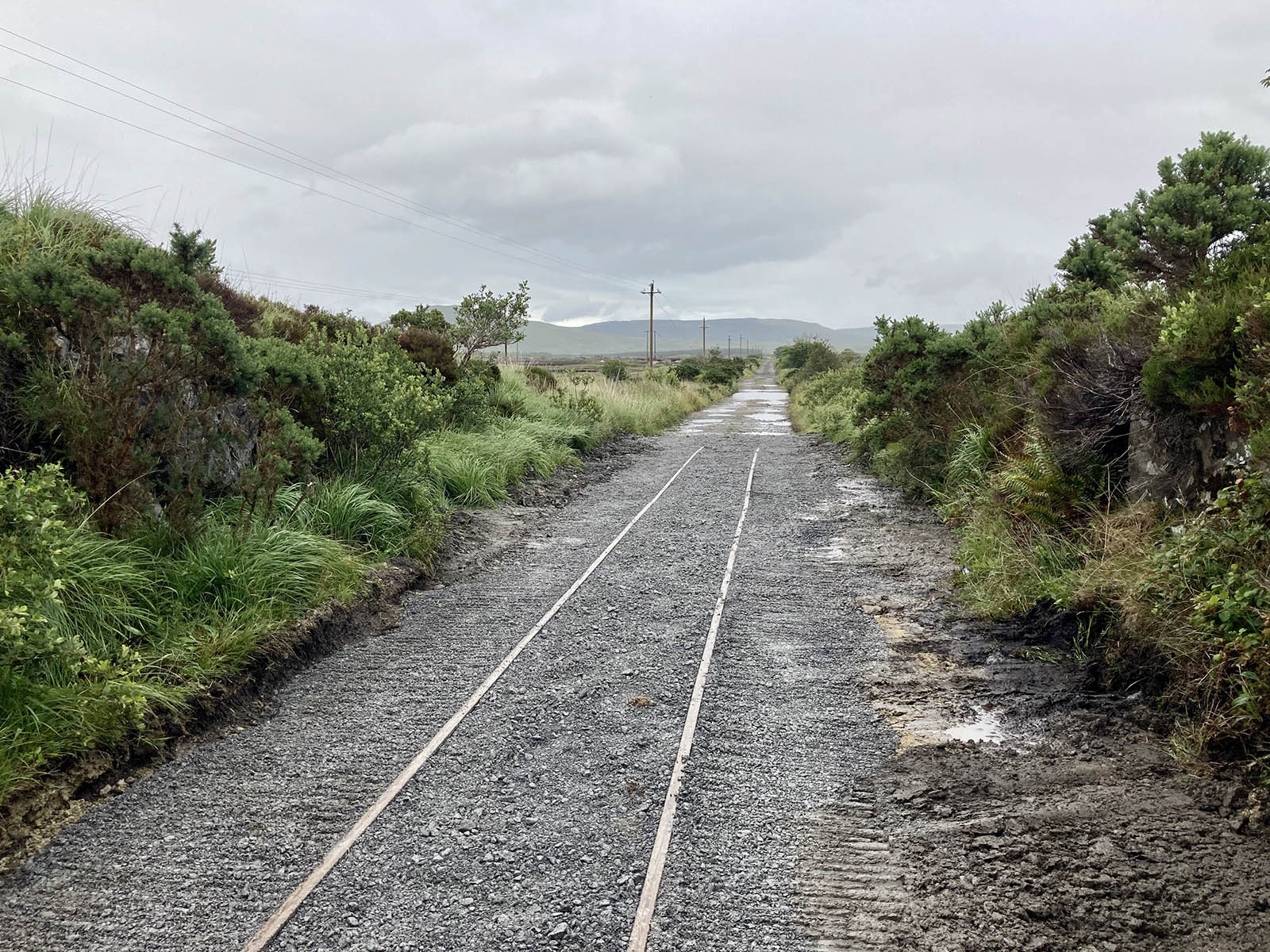 The finished temporary track looking towards Galway. 