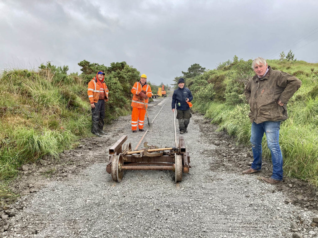 The first rail mounted vehicle to use the line in 85 years. 