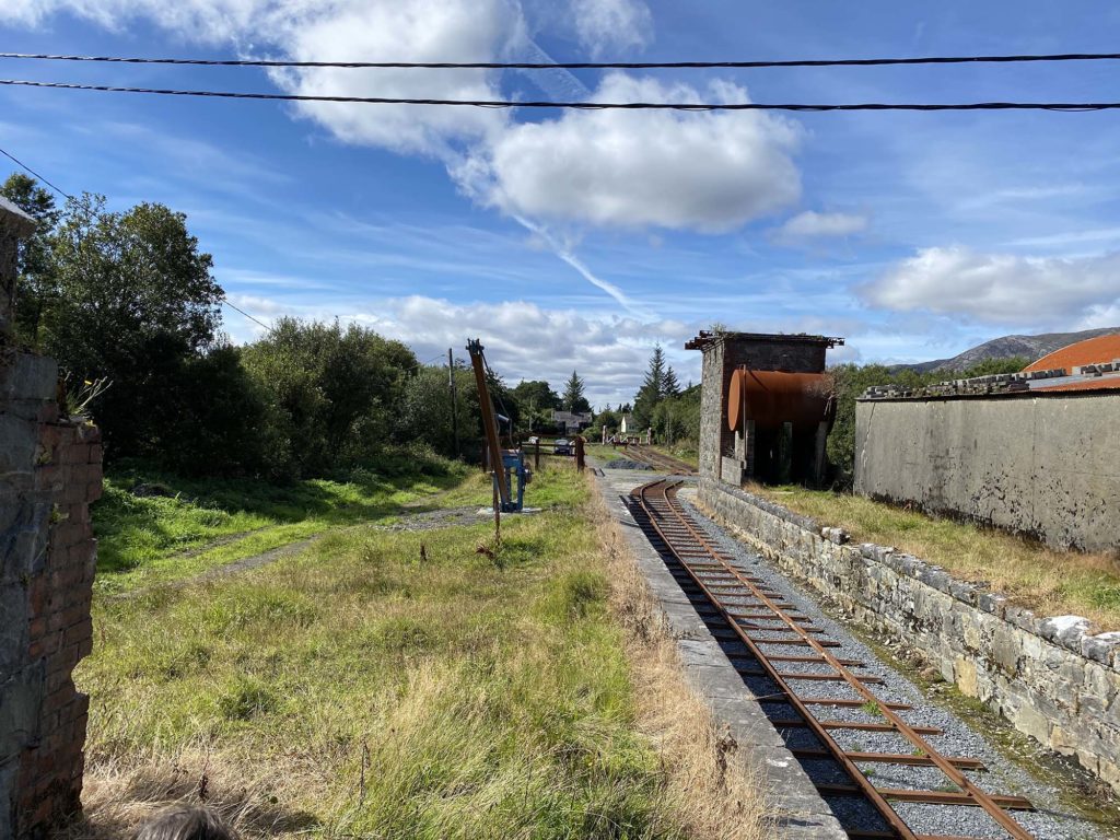 New view of Maam Cross – with new level crossing gates in the distance!